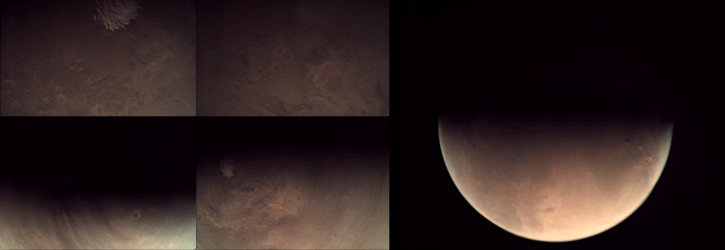 Collage of Mars Express VMC images acquired 25 May 2015