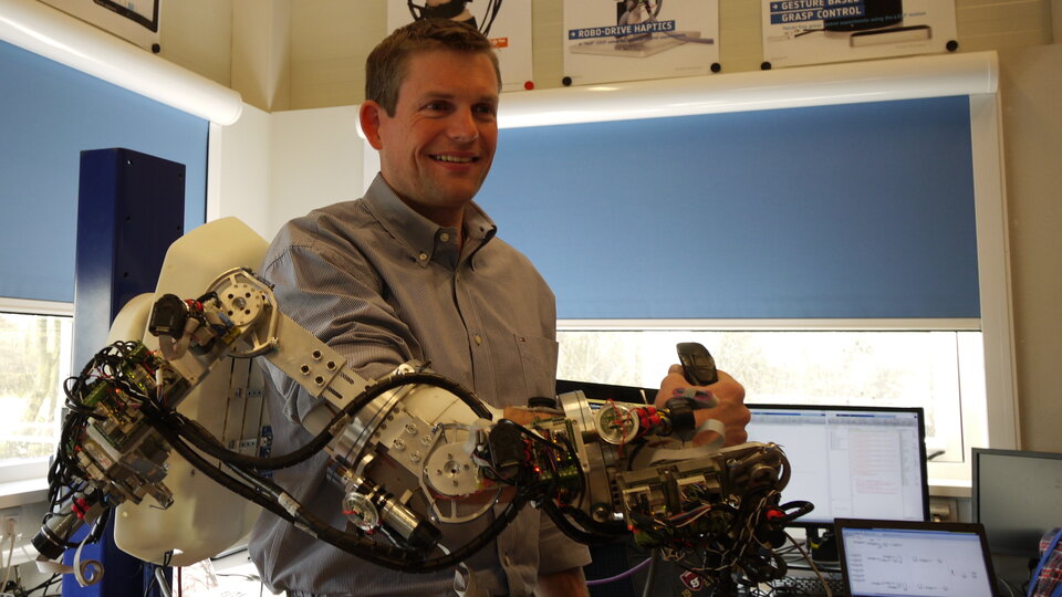 Andreas testing telerobotics exoskeleton