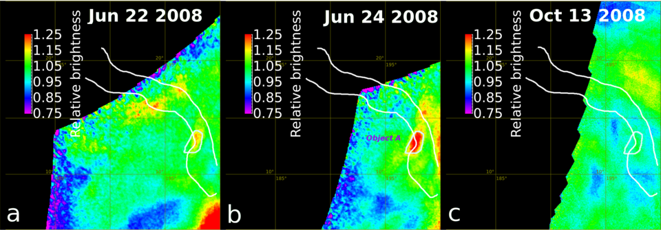 Brightness changes in Ganiki Chasma