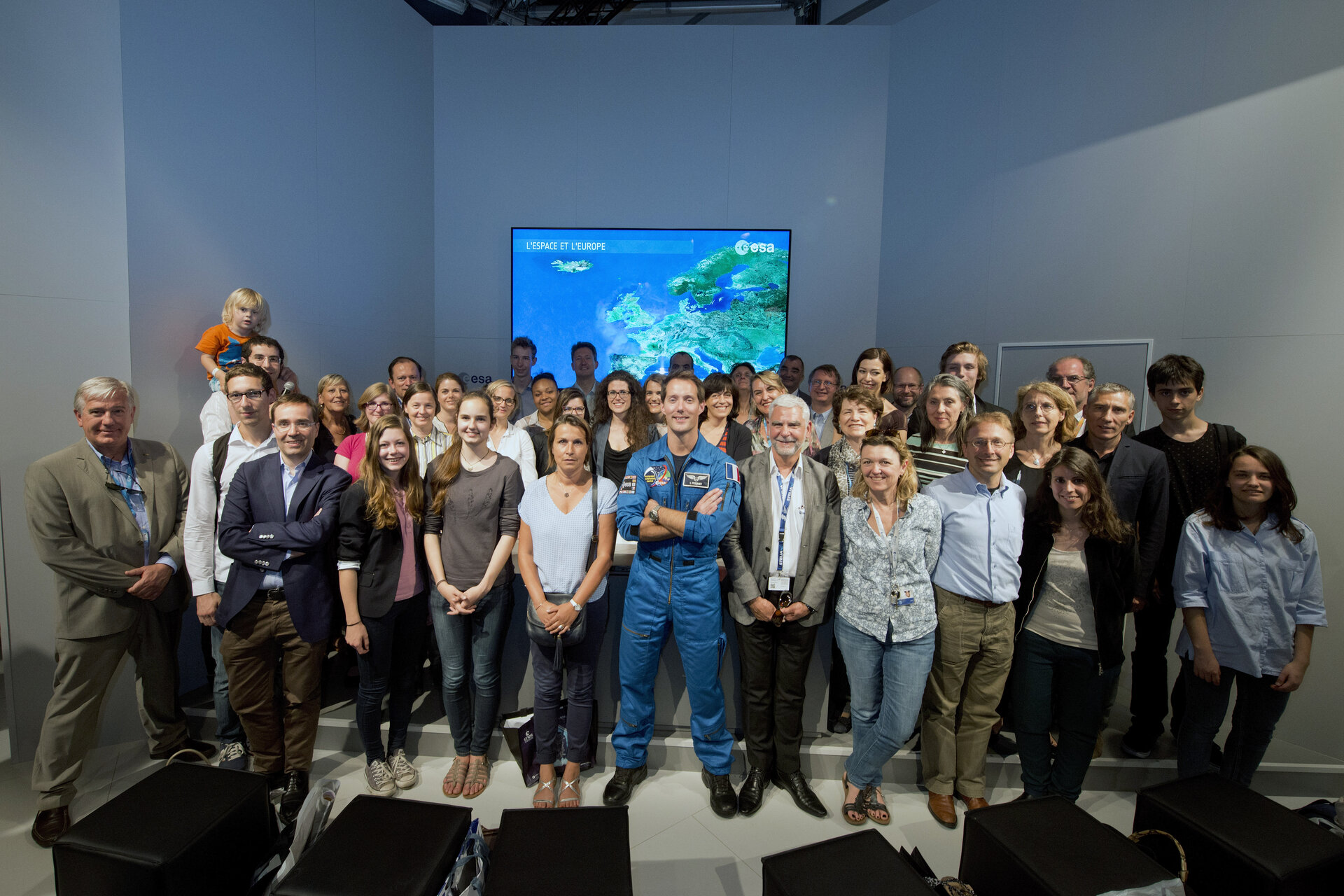 ESA staffs and ESA astronaut Thomas Pesquet