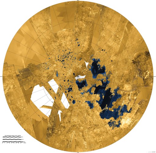 Titan’s north polar lakes and seas