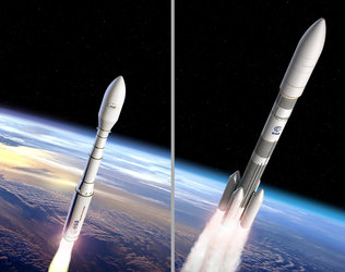 Ariane 6 and Vega-C artist's views
