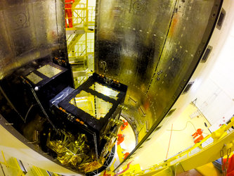 Galileo navigation satellites 9-10 are positioned inside the Soyuz fairing