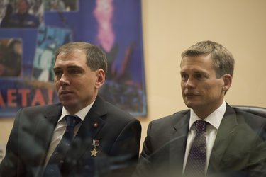 Andreas Mogensen during the State Commission meeting to approve the Soyuz launch