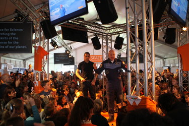 André Kuipers in NL Space tent