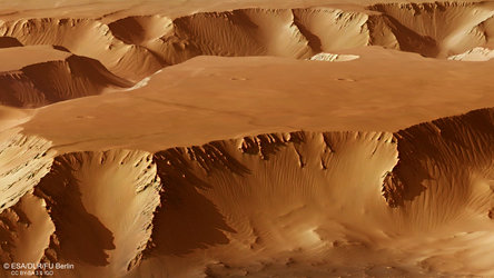 Perspective view in Noctis Labyrinthus