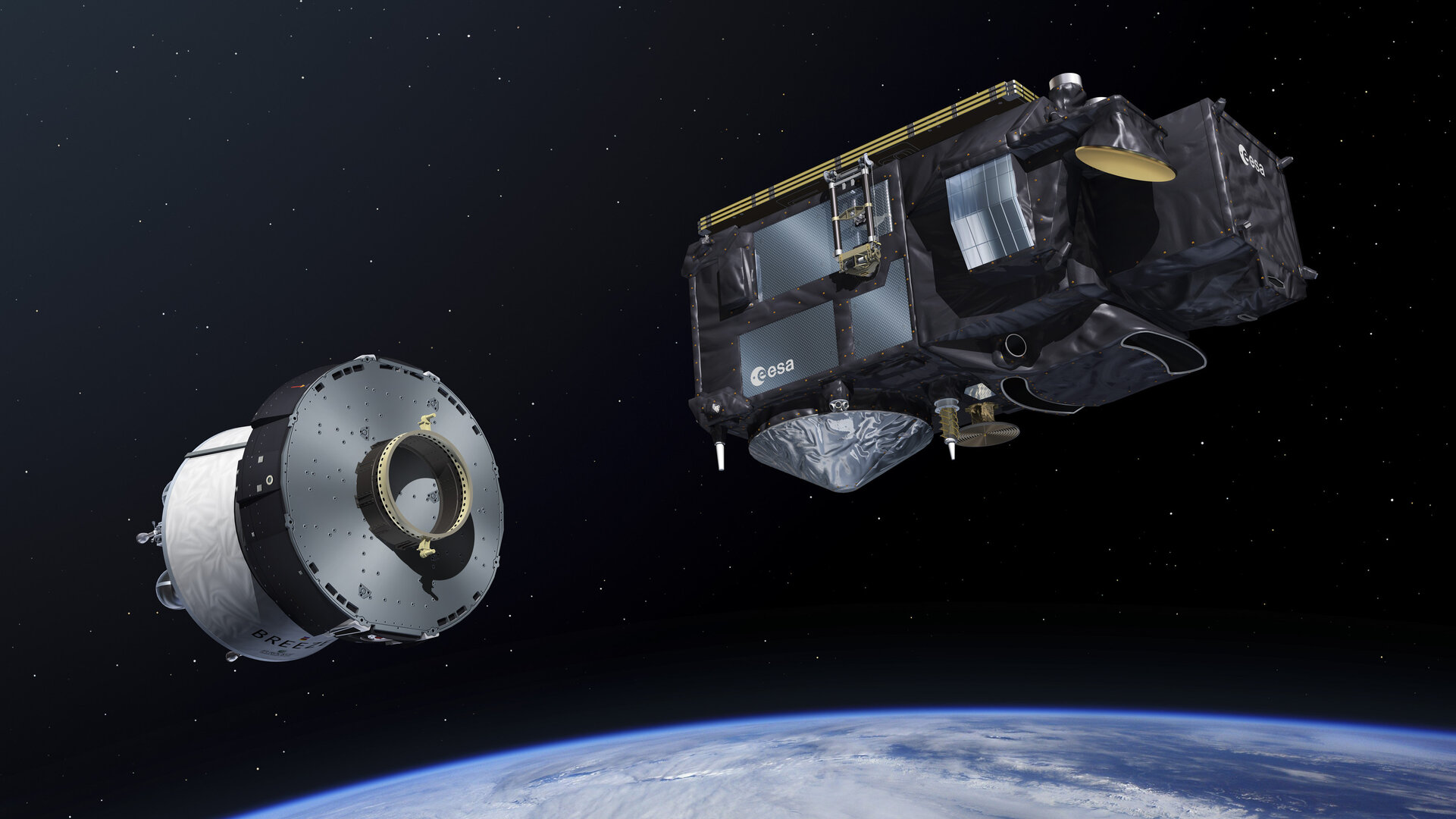 Sentinel-3 separation in space