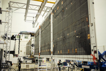 SmallGEO AG1: solar panel deployed for testing at IABG