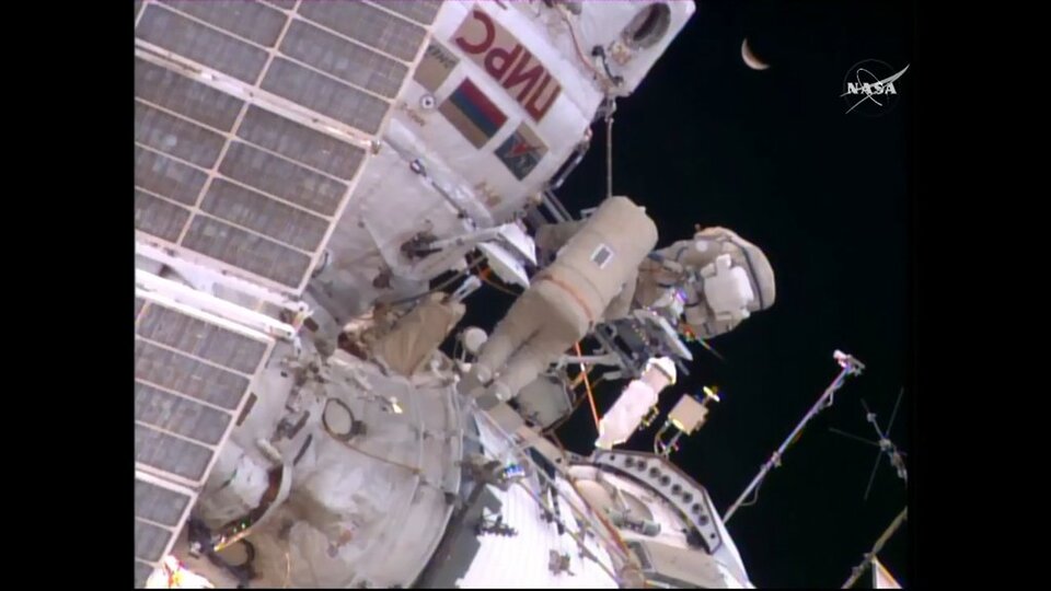Yuri and Sergei spacewalk