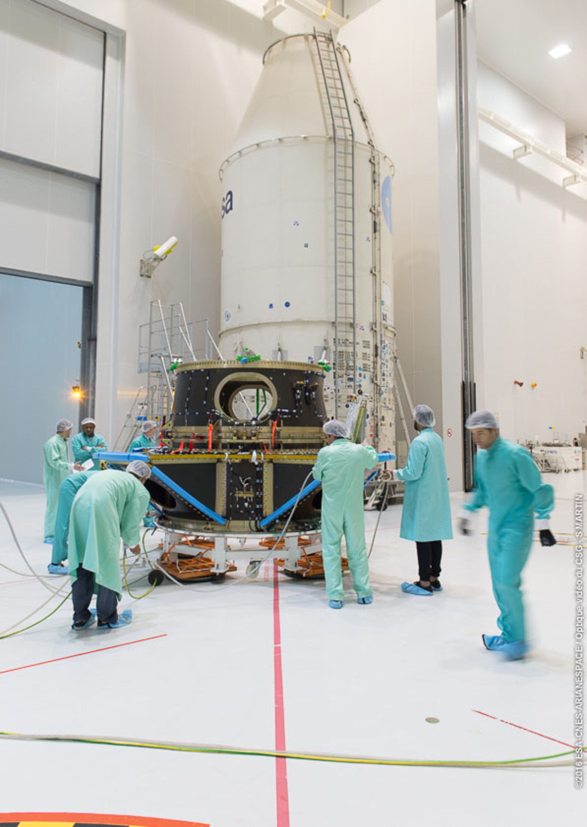 ASAP-S, with P-POD and CubeSats,  is moved to another cleanroom 