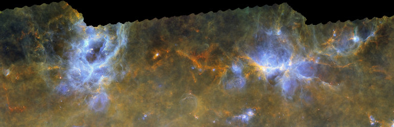 Herschel’s view of the War and Peace and Cat’s Paw nebulas