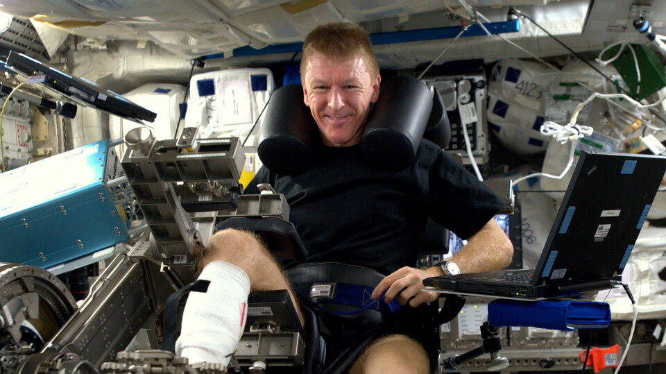 ESA astronaut Tim Peake using Mares