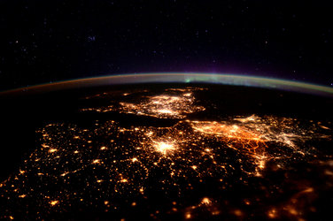 Northern Europe at night