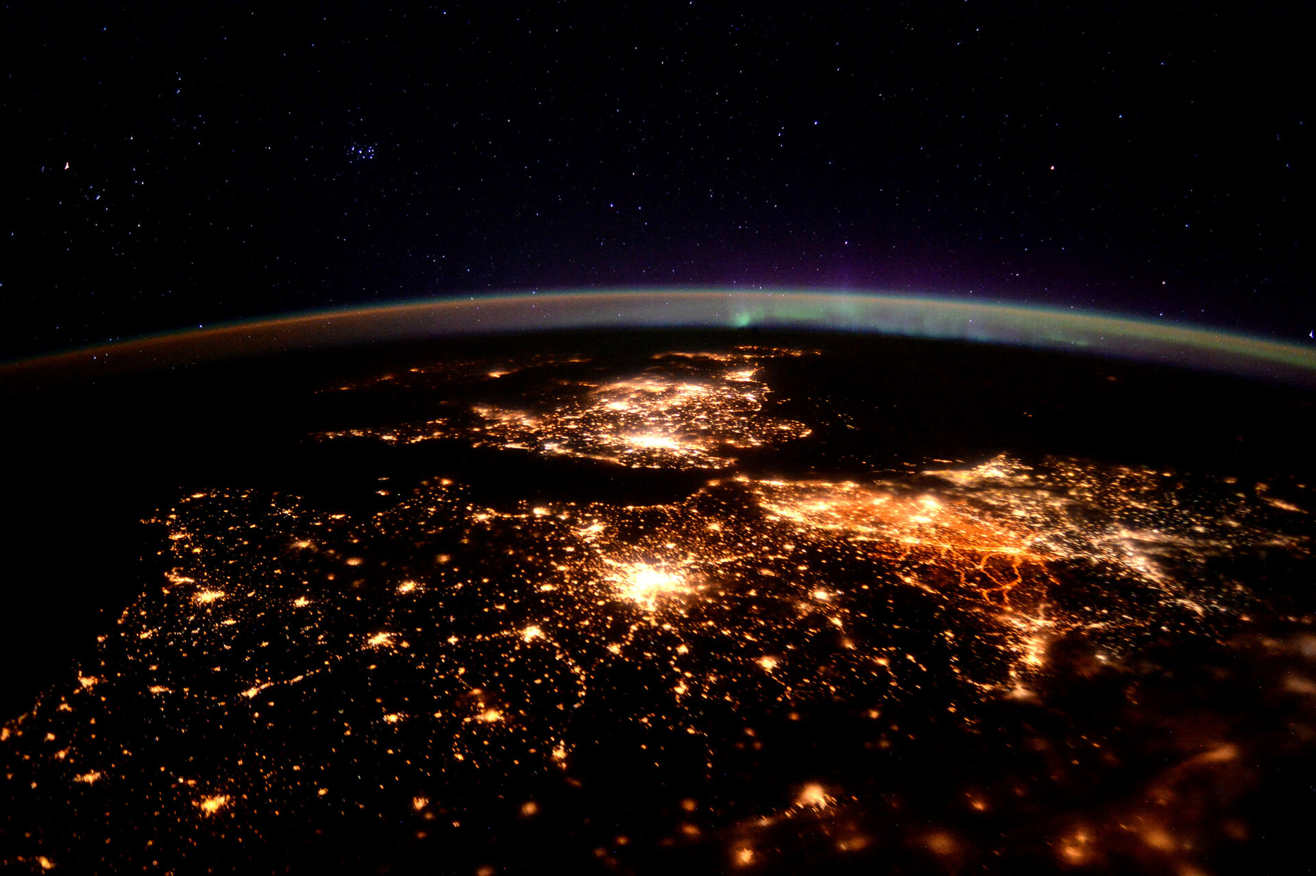 France seen at night from the International Space Station