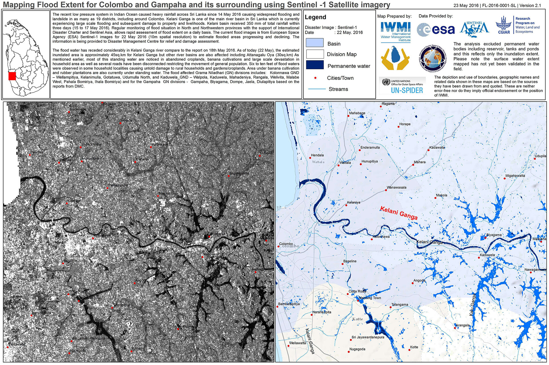 Flood map, western Sri Lanka