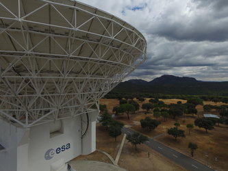 Drone’s eye view of ESA's deep-space dish in Spain