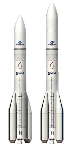 Artist's view of the two configurations of Ariane 6