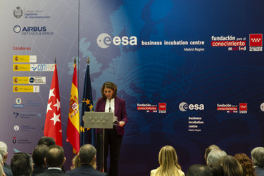 Begoña Cristeto at the official opening of ESA BIC Madrid Region