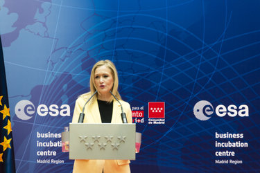 Cristina Cifuentes at the official opening of ESA BIC Madrid Region