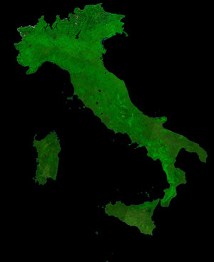 A cloud-free image of Italy, acquired by ESA's Proba-V satellite