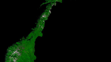 A cloud-free image of Norway, acquired by ESA's Proba-V satellite