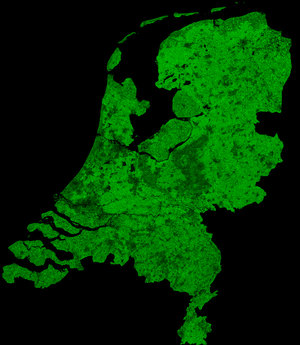 A cloud-free image of the Netherlands, acquired by ESA's Proba-V satellite