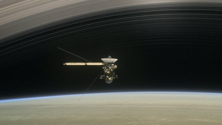 Cassini between Saturn and the rings