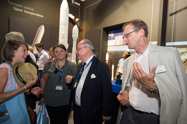 Juan De Dalmau shows the CVA members the ESA pavilion