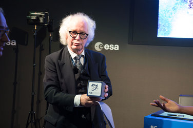 Leif Steinicke, co-founder of Space Application Services, at the ESA Pavilion