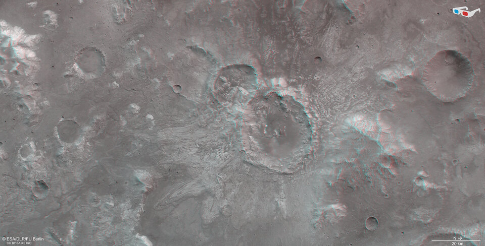3D view of a cratered scene north of Hellas