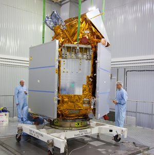 Sentinel-5P on stand for fuelling