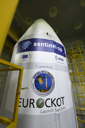 ESA and Eurockot logos on the fairing