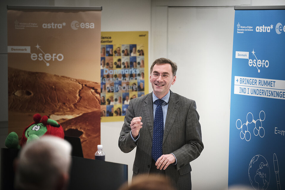 Kai-Uwe Schrogl during the the ESERO Denmark launch event