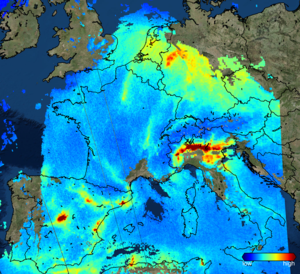 Sentinel-5P sees nitrogen dioxide over Europe