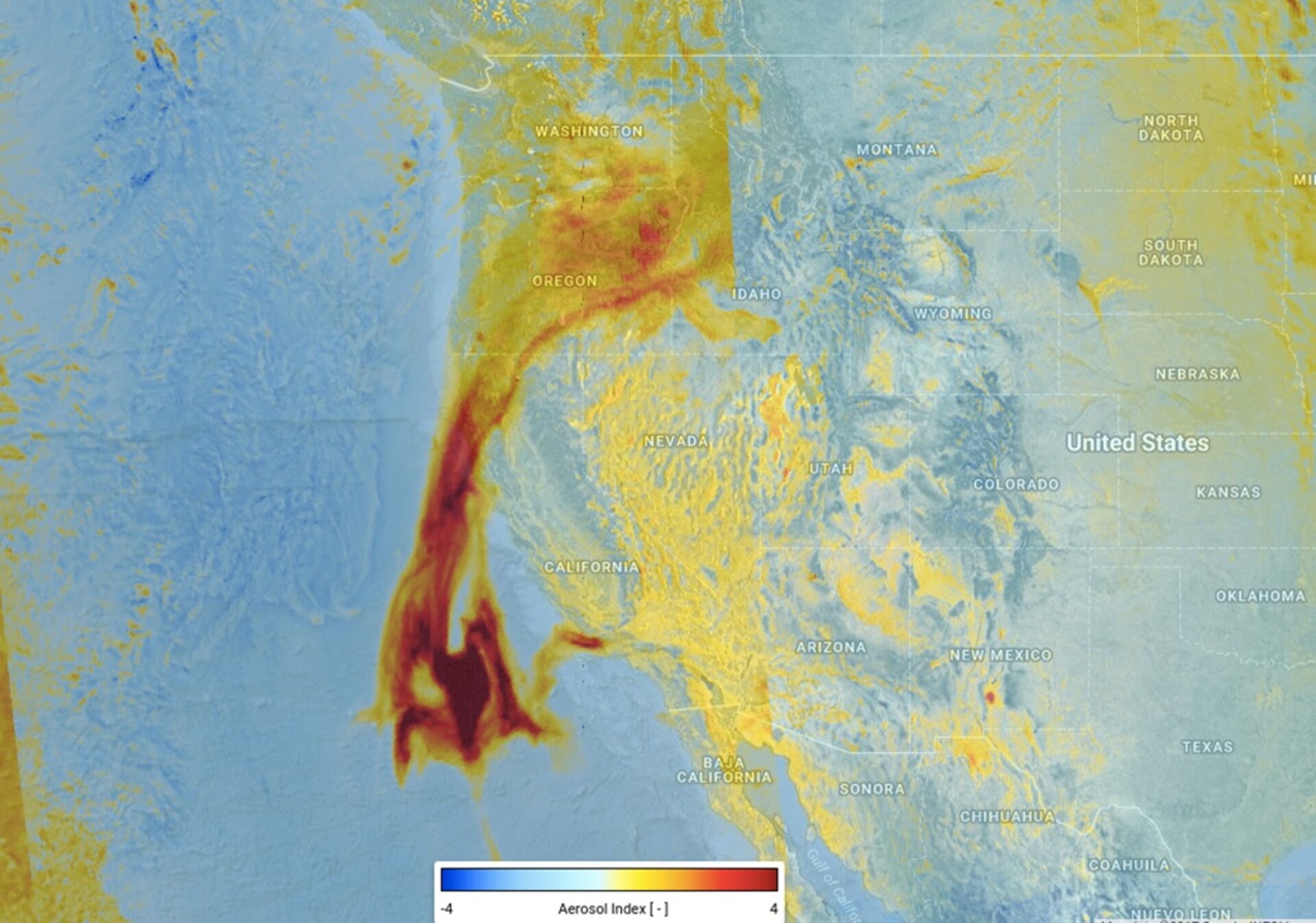 Tracking aerosols from California’s fires