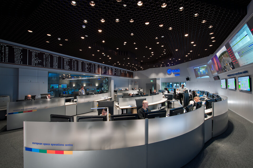 Hauptkontrollraum der ESA in Darmstadt