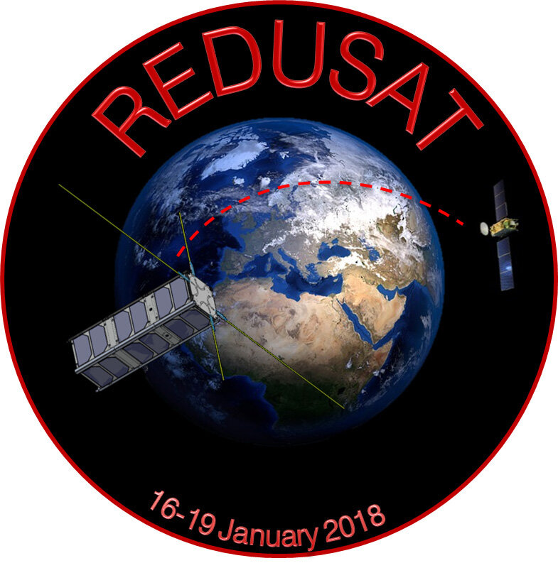 A mission patch designed by the REDUSAT team