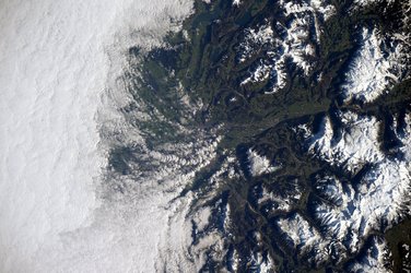The wintry beauty of the Alps from the International Space Station