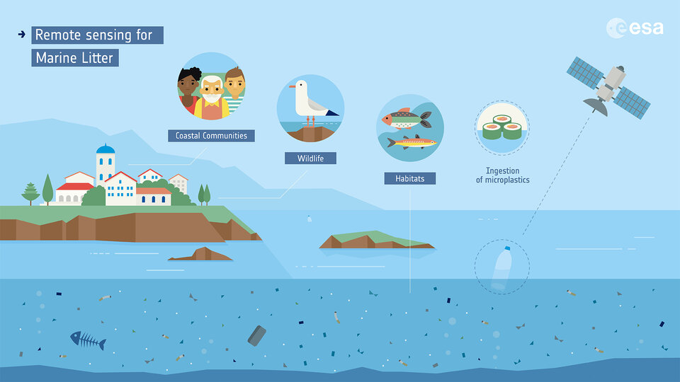 Remote sensing of marine plastic litter