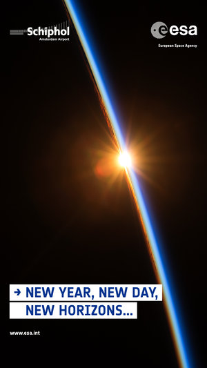 ESA Schiphol-poster: New Year, New Day, New Horizons (2)