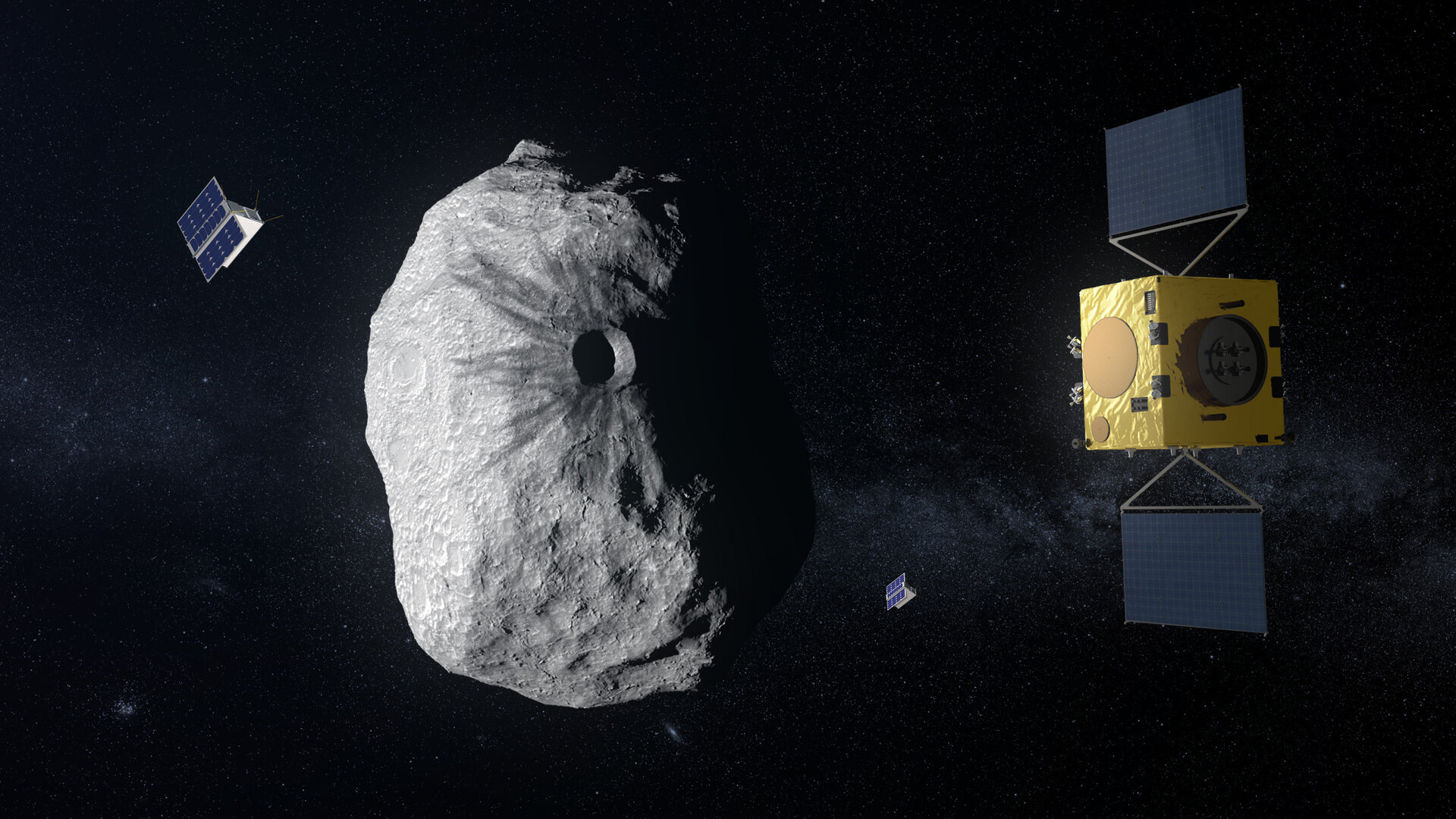Hera fliegt zum kleinsten jemals erreichten Asteroiden