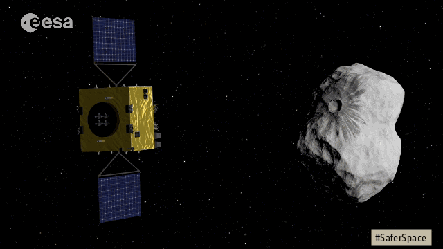 Hera surveying asteroid