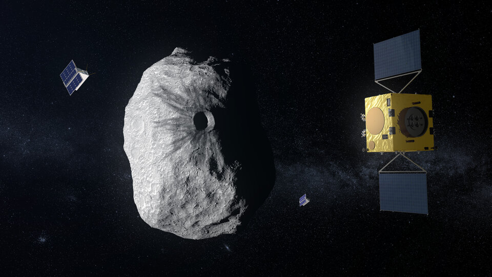 Sonda Hera a CubeSaty u asteroidu
