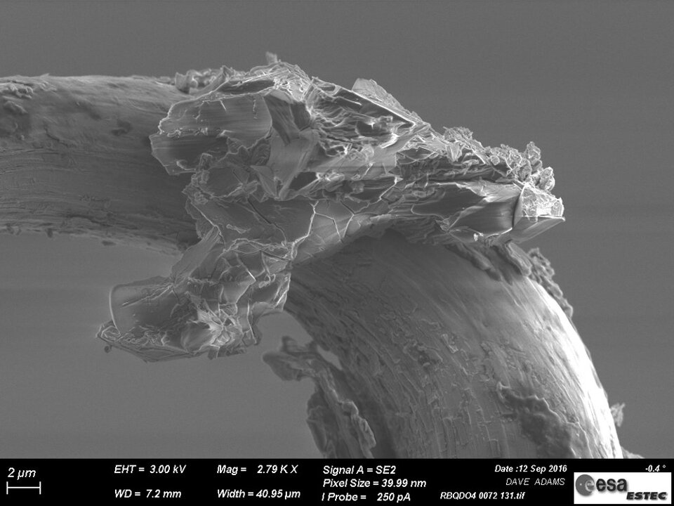 Microscopic view of a grain of rock from Itokawa.
