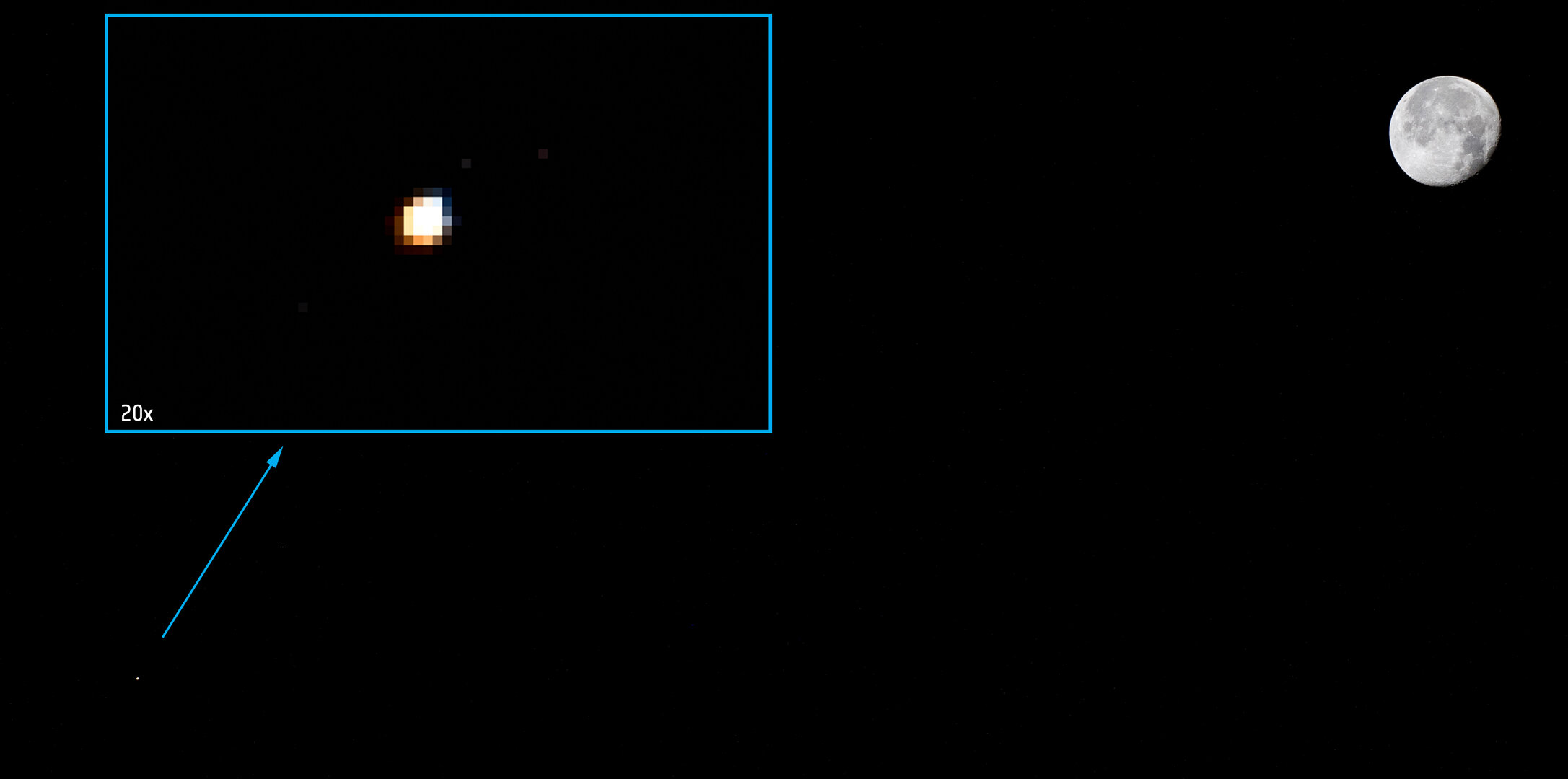 Moon and Mars seen from the International Space Station