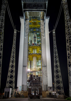 Aeolus in the launch tower