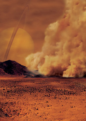 Dust storm on Titan