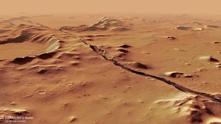 Perspective view of Cerberus Fossae