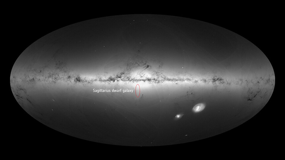 The Sagittarius dwarf galaxy in Gaia's all-sky view