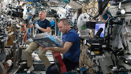 ESA astronaut Alexander Gerst and NASA astronaut Drew Feustel